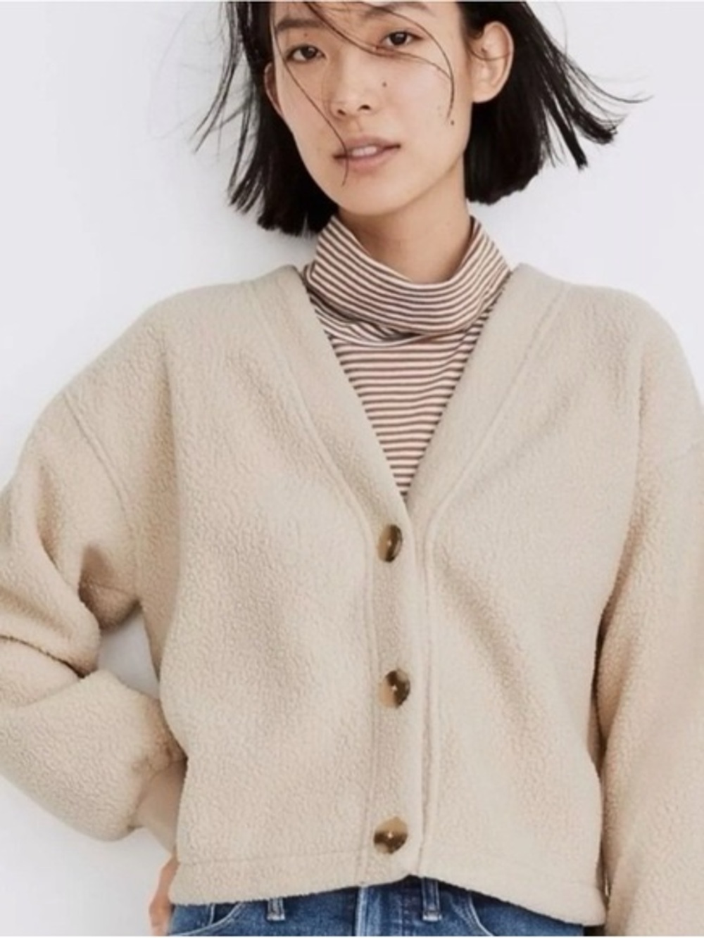 Madewell Mountain Sherpa Button-Up Cardigan